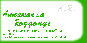 annamaria rozgonyi business card